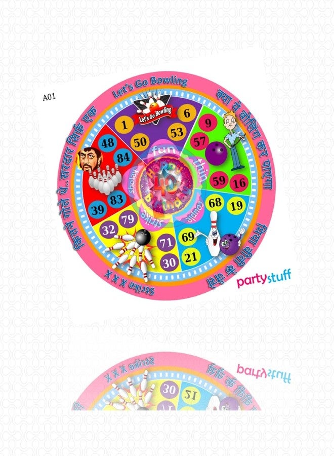 PartyStuff تذاكر لعبة تامبولا هاوسي بطابع البولينج من بارتي ستاف - لعبة كوكوبا للبولينج 1 - كوكوبا مصممة (12 بطاقة) - Image 2